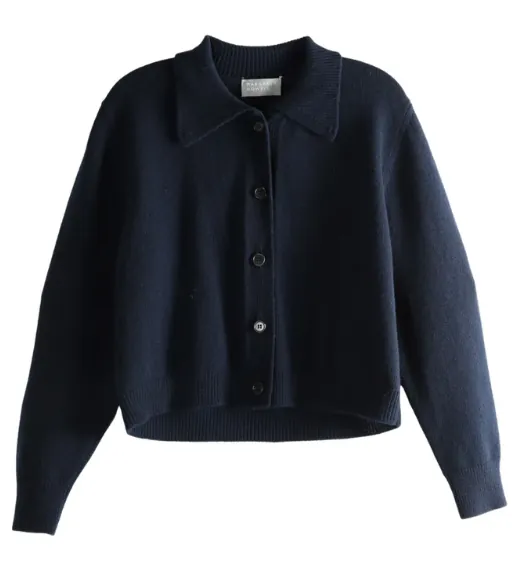 Cardigan with Polo Collar